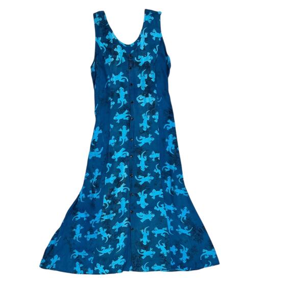 Vintage Lizard Print Muumuu Hawaiian Dress - Picture 5 of 7